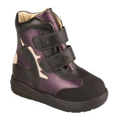 TW-527 (цв.1-фиолетово-черный, 25) Ботинки (станд.задн., шерст.мех, съемн.стелька)