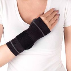 Бандаж компрессионный на лучезапястный сустав со съемной стяжкой (правый) Т-8381С/3(R) Evolution Silver (Т.36.81С) 